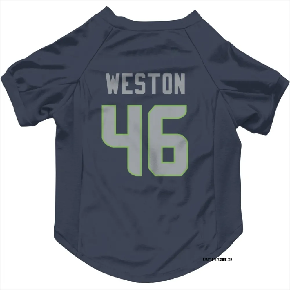 Seattle Seahawks Ja'Markis Weston Navy Pet Jersey for Dog & Cat
