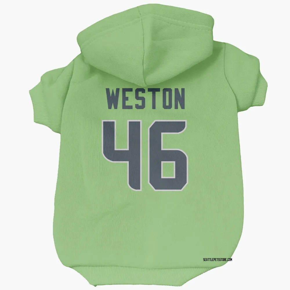 Seattle Seahawks Ja'Markis Weston Neon Green Pet Hoodie for Dog & Cat
