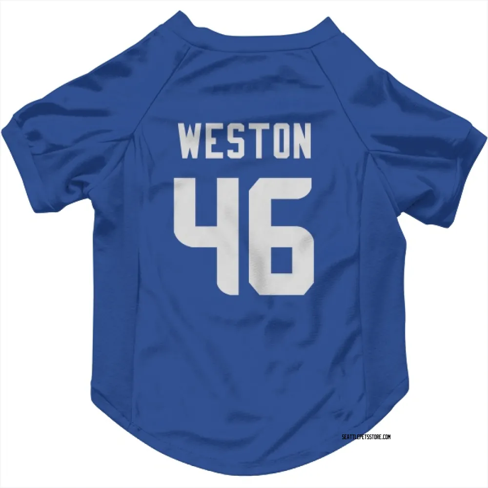 Seattle Seahawks Ja'Markis Weston Royal Pet Jersey for Dog & Cat