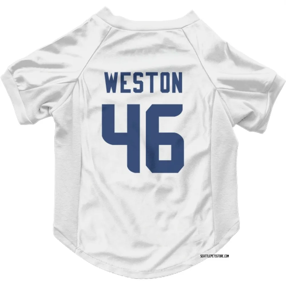 Seattle Seahawks Ja'Markis Weston White Pet Jersey for Dog & Cat