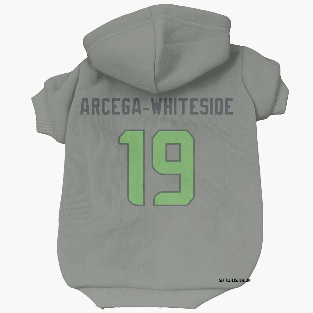 Seattle Seahawks J.J. Arcega-Whiteside Gray Neon Green Pet Hoodie for Dog & Cat