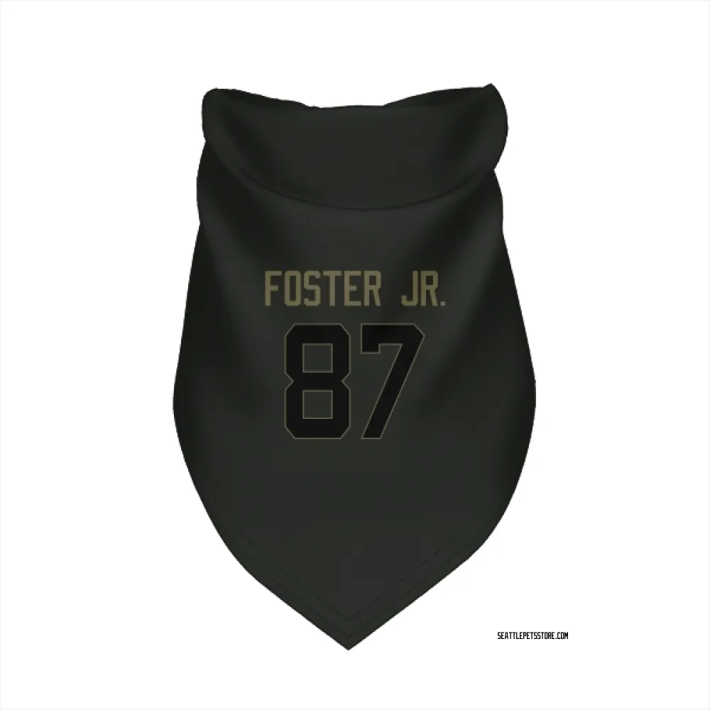 Seattle Seahawks Montorie Foster Jr. Black Service Pet Bandana for Dog & Cat