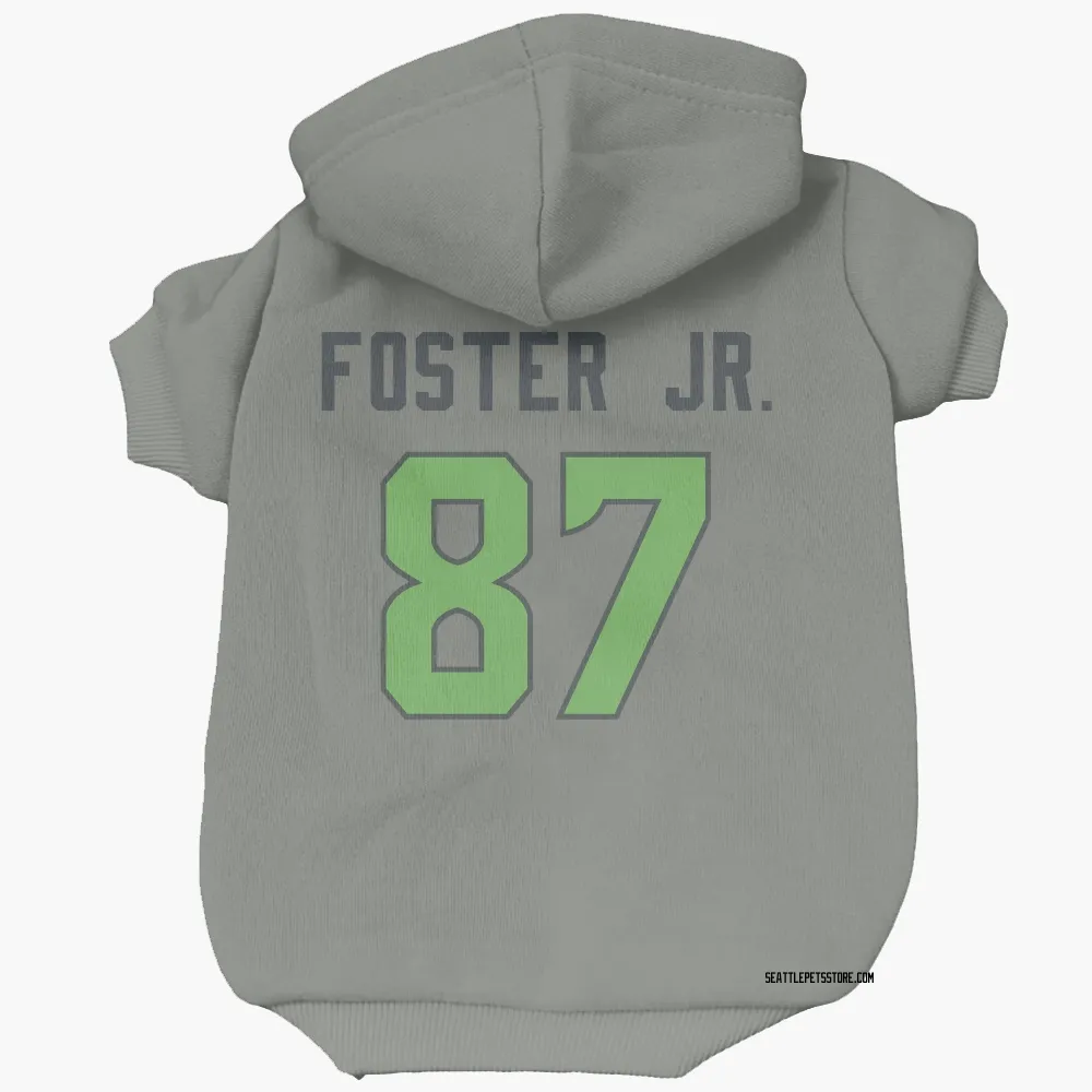 Seattle Seahawks Montorie Foster Jr. Gray Neon Green Pet Hoodie for Dog & Cat
