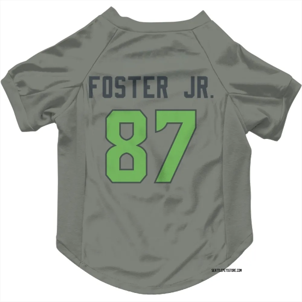Seattle Seahawks Montorie Foster Jr. Gray Neon Green Pet Jersey for Dog & Cat