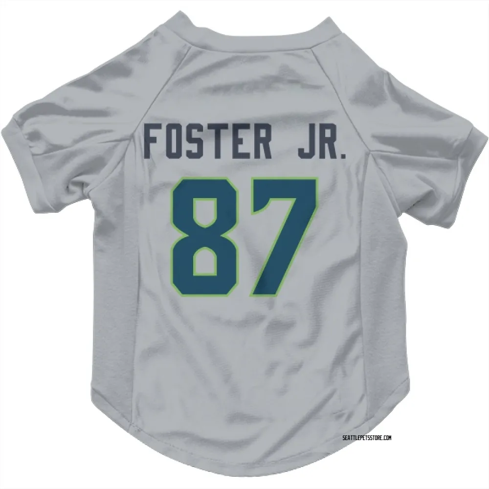 Seattle Seahawks Montorie Foster Jr. Gray Pet Jersey for Dog & Cat