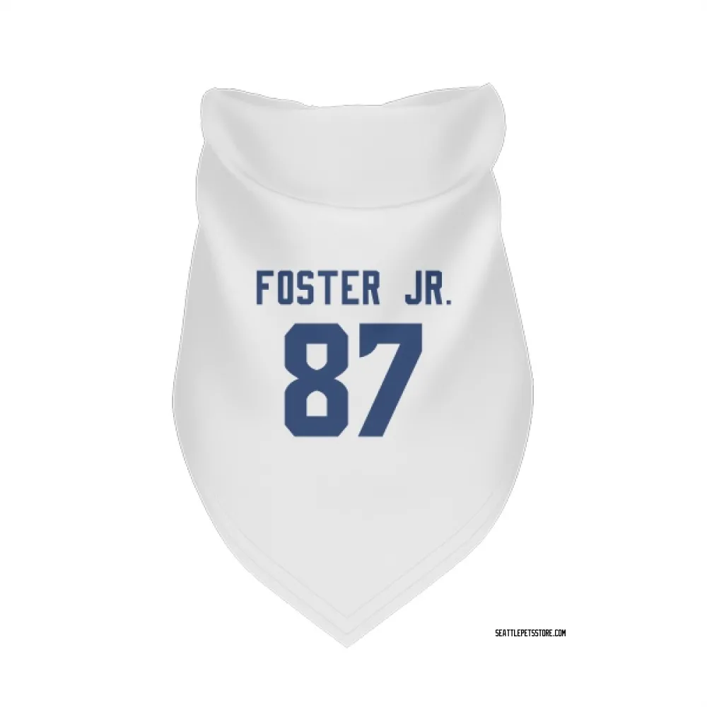 Seattle Seahawks Montorie Foster Jr. White Pet Bandana for Dog & Cat