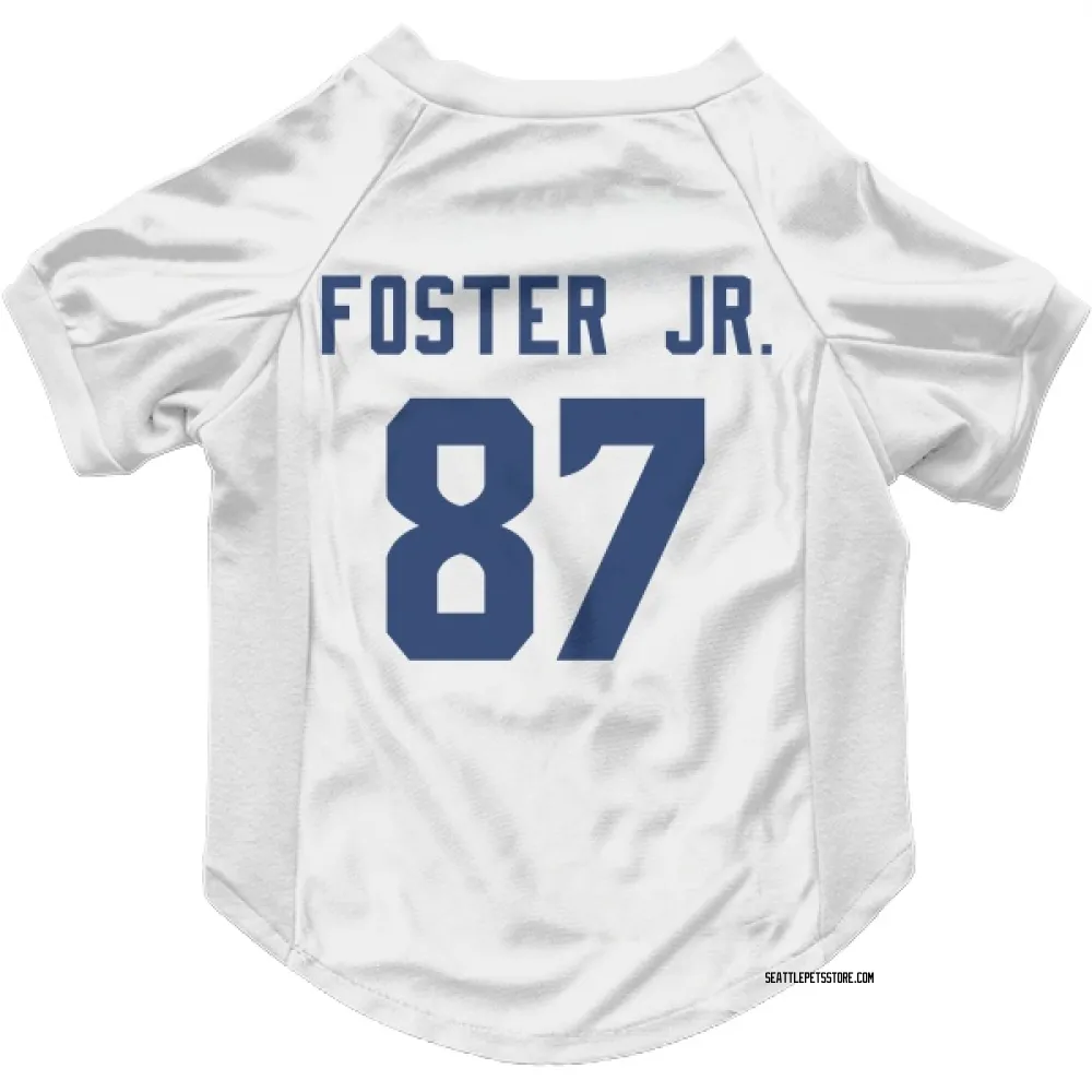 Seattle Seahawks Montorie Foster Jr. White Pet Jersey for Dog & Cat