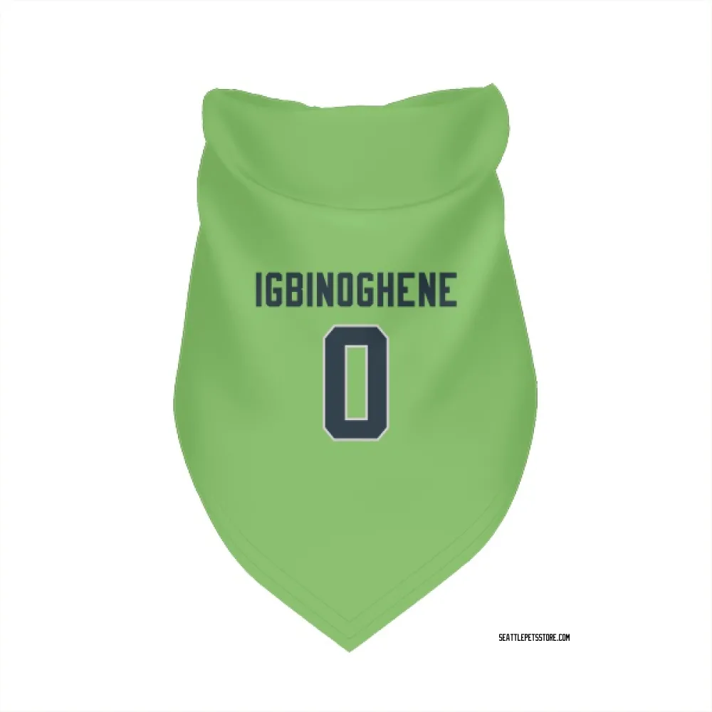 Seattle Seahawks Noah Igbinoghene Neon Green Pet Bandana for Dog & Cat