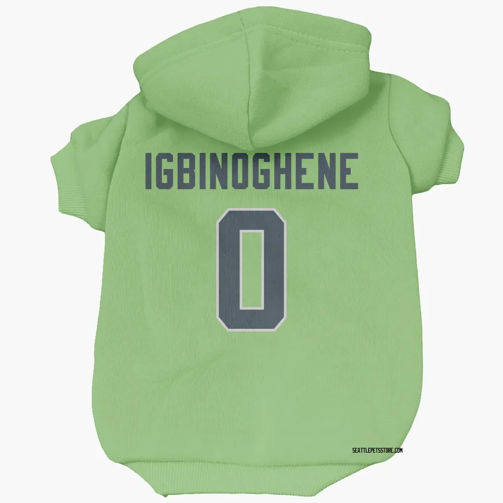 Seattle Seahawks Noah Igbinoghene Neon Green Pet Hoodie for Dog & Cat