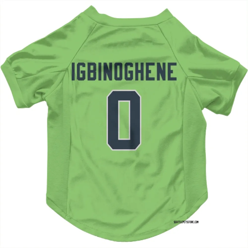 Seattle Seahawks Noah Igbinoghene Neon Green Pet Jersey for Dog & Cat