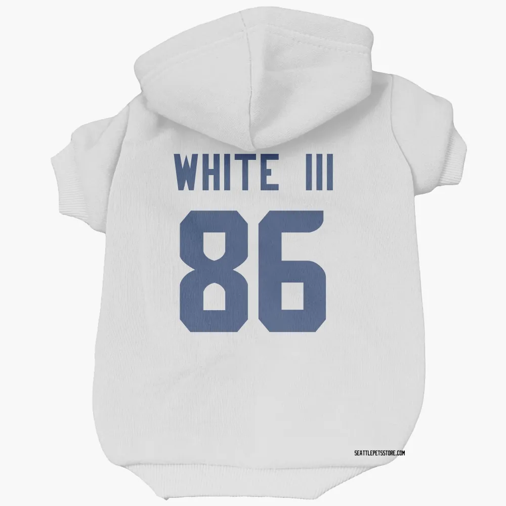 Seattle Seahawks Ricky White III White Pet Hoodie for Dog & Cat
