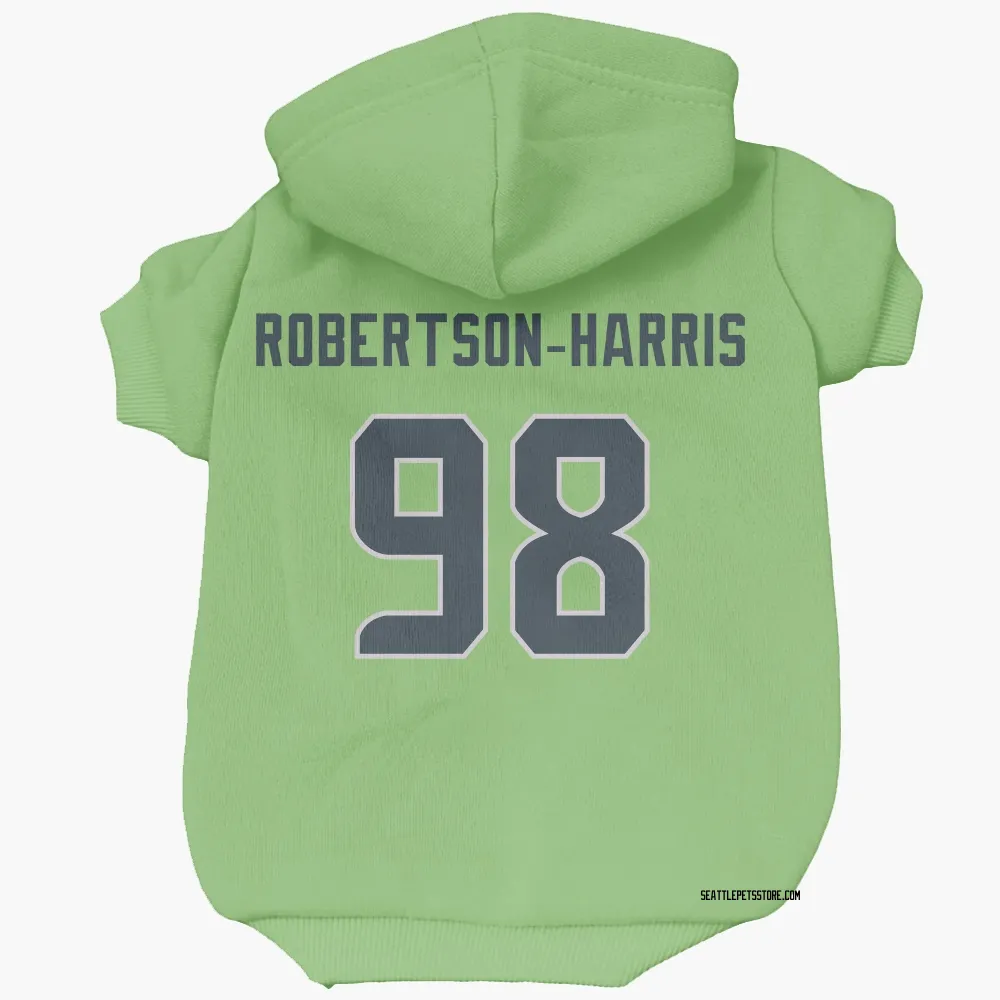 Seattle Seahawks Roy Robertson-Harris Neon Green Pet Hoodie for Dog & Cat