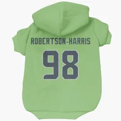 Seattle Seahawks Roy Robertson-Harris Neon Green Pet Hoodie for Dog & Cat