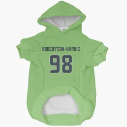 Seattle Seahawks Roy Robertson-Harris Neon Green Pet Hoodie for Dog & Cat