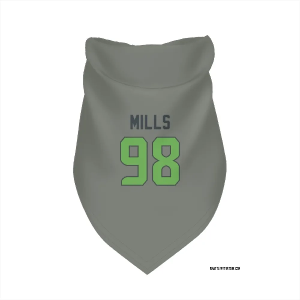 Seattle Seahawks Rylie Mills Gray Neon Green Pet Bandana for Dog & Cat