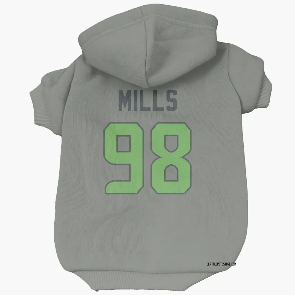 Seattle Seahawks Rylie Mills Gray Neon Green Pet Hoodie for Dog & Cat