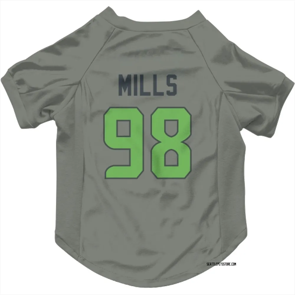 Seattle Seahawks Rylie Mills Gray Neon Green Pet Jersey for Dog & Cat
