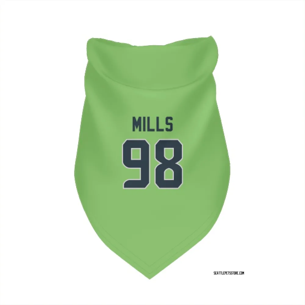 Seattle Seahawks Rylie Mills Neon Green Pet Bandana for Dog & Cat