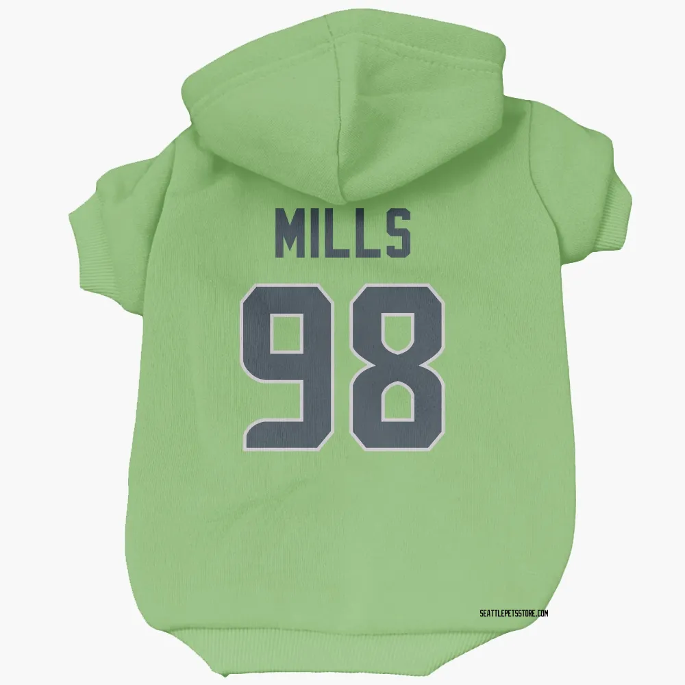 Seattle Seahawks Rylie Mills Neon Green Pet Hoodie for Dog & Cat