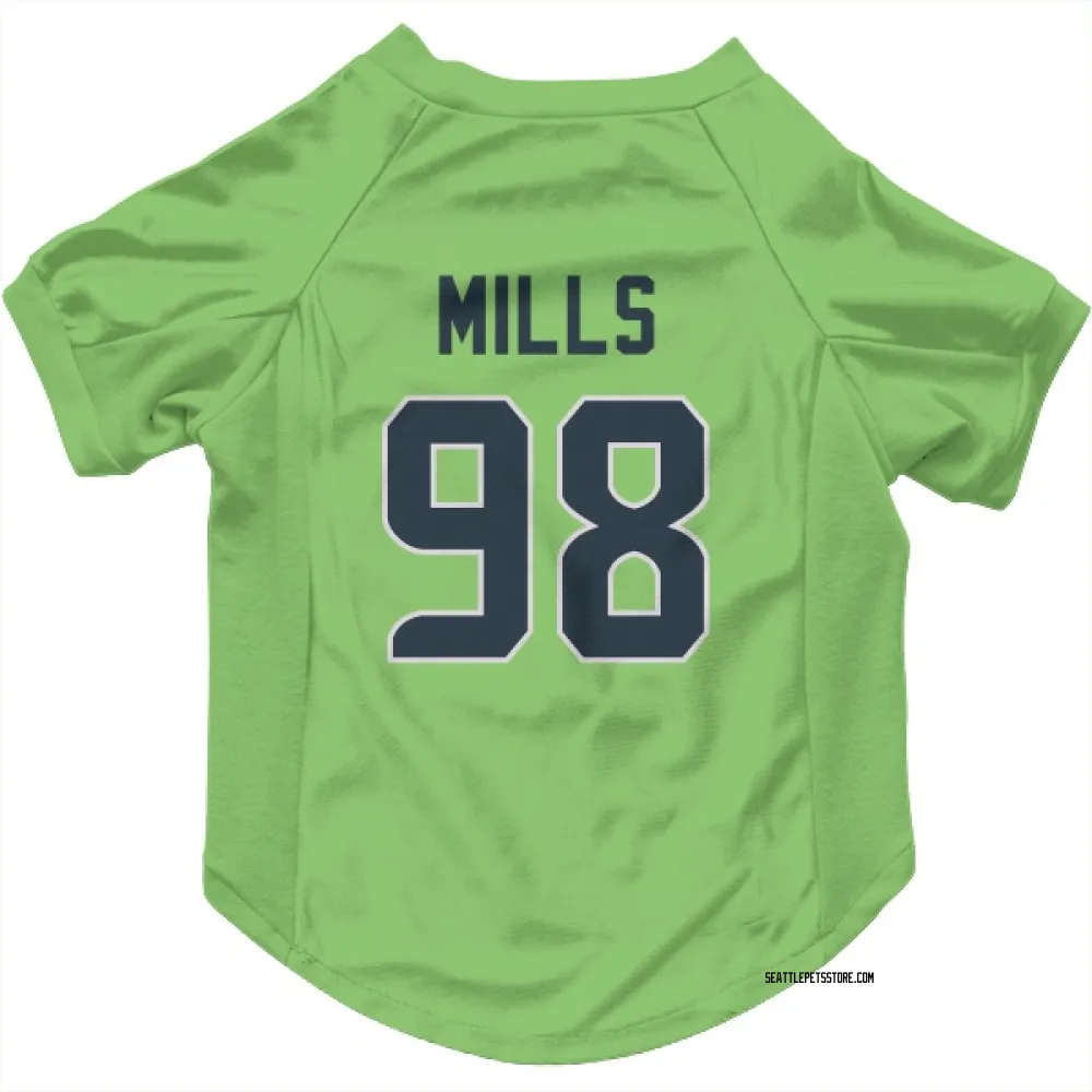 Seattle Seahawks Rylie Mills Neon Green Pet Jersey for Dog & Cat