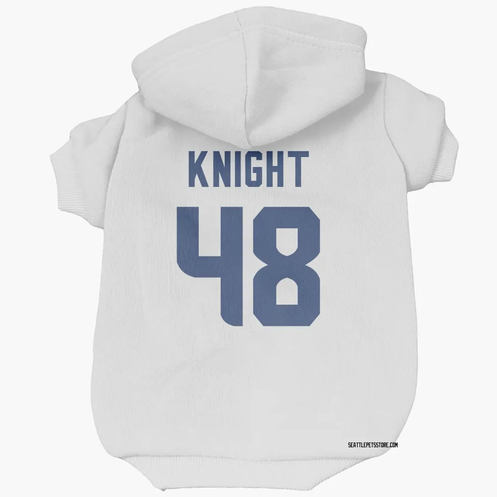 Seattle Seahawks Tyrice Knight White Pet Hoodie for Dog & Cat
