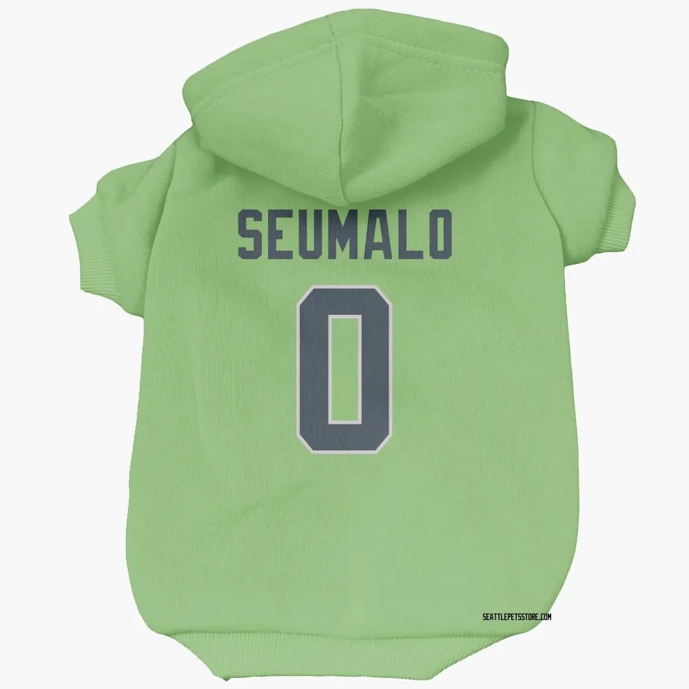 Seattle Seahawks Uso Seumalo Neon Green Pet Hoodie for Dog & Cat