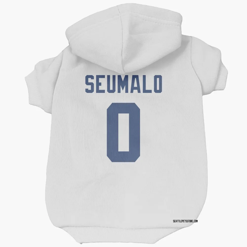 Seattle Seahawks Uso Seumalo White Pet Hoodie for Dog & Cat